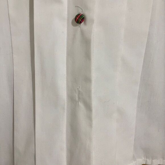 Rare & Collectible WOMEN’s WHITE BUTTON DOWN w/ RED MULTI CHECK TRIM SHIRT Sz-10 - Picture 8 of 8